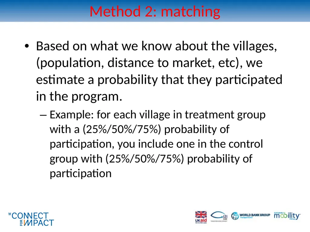 Non-experimental methods for transport impact - slide 24 of 44