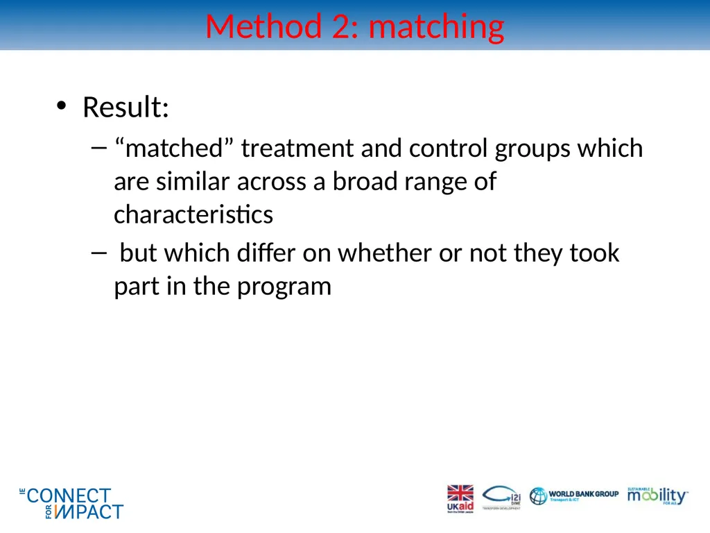 Non-experimental methods for transport impact - slide 25 of 44