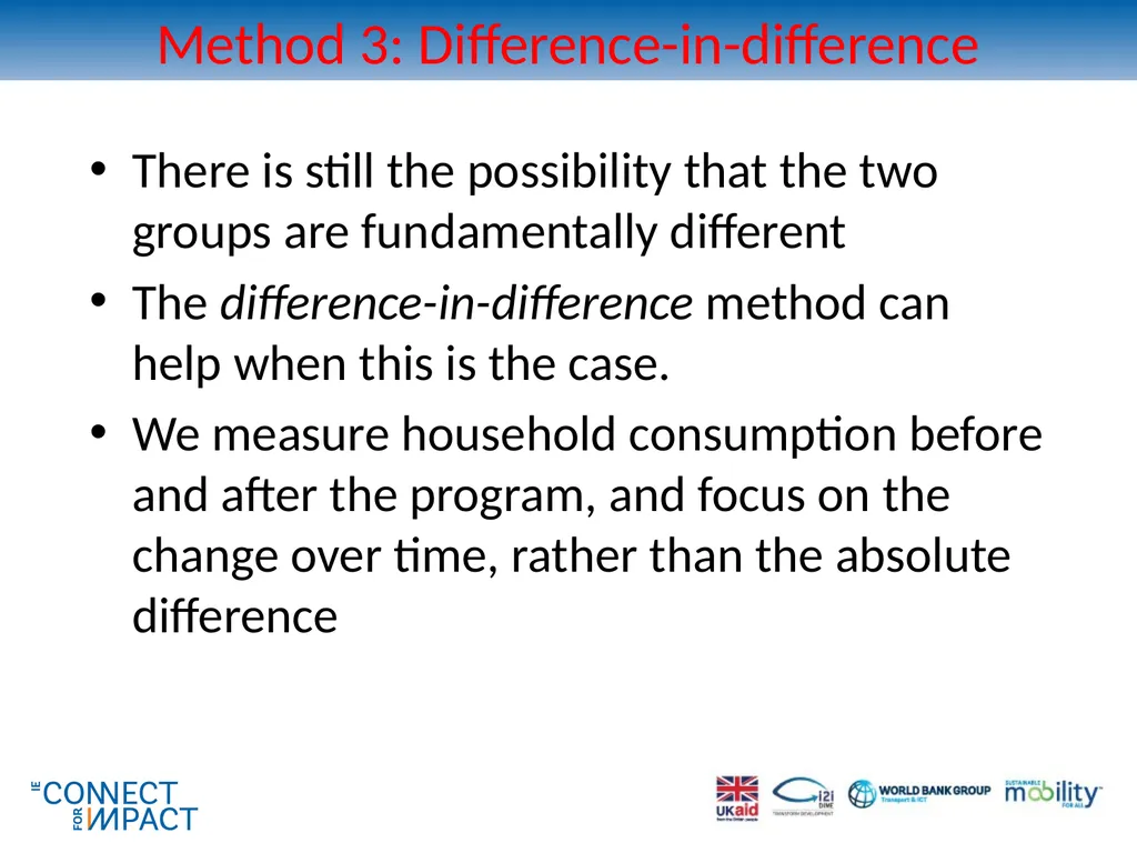 Non-experimental methods for transport impact - slide 32 of 44