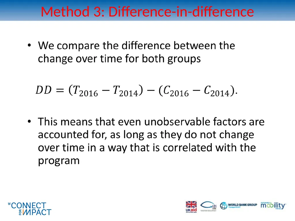 Non-experimental methods for transport impact - slide 33 of 44