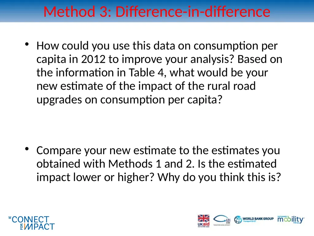 Non-experimental methods for transport impact - slide 36 of 44