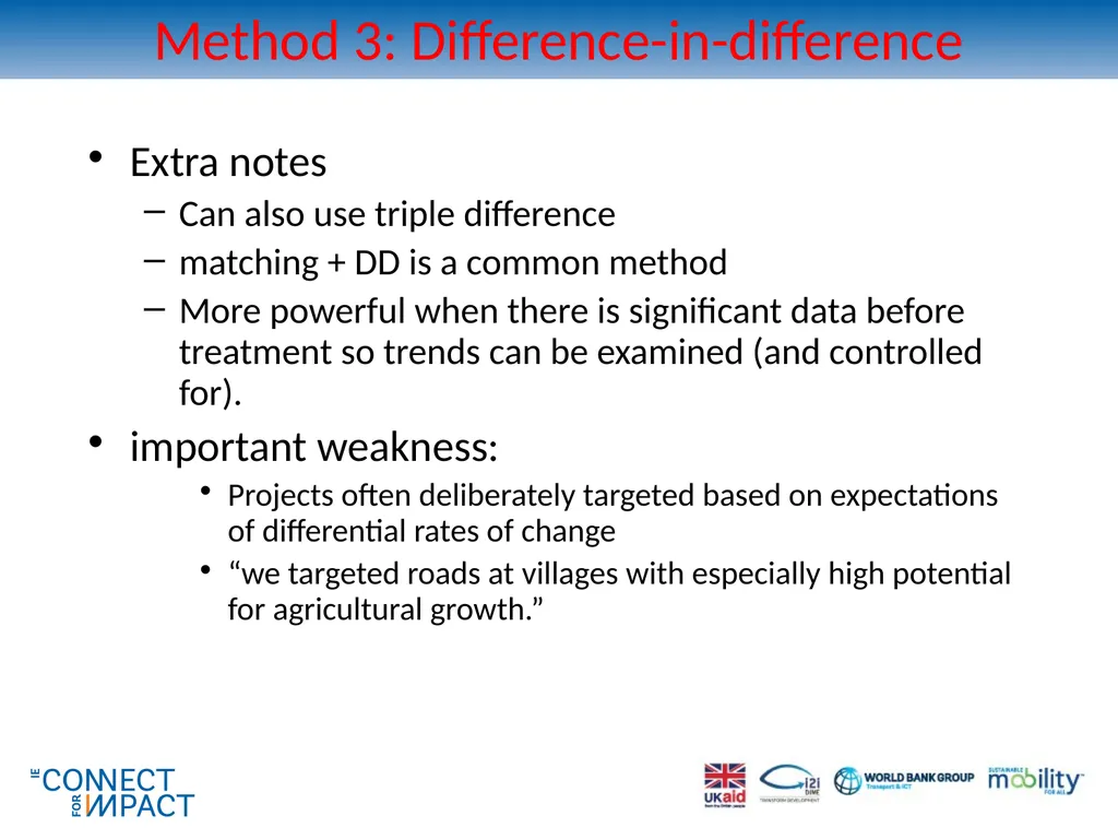 Non-experimental methods for transport impact - slide 37 of 44