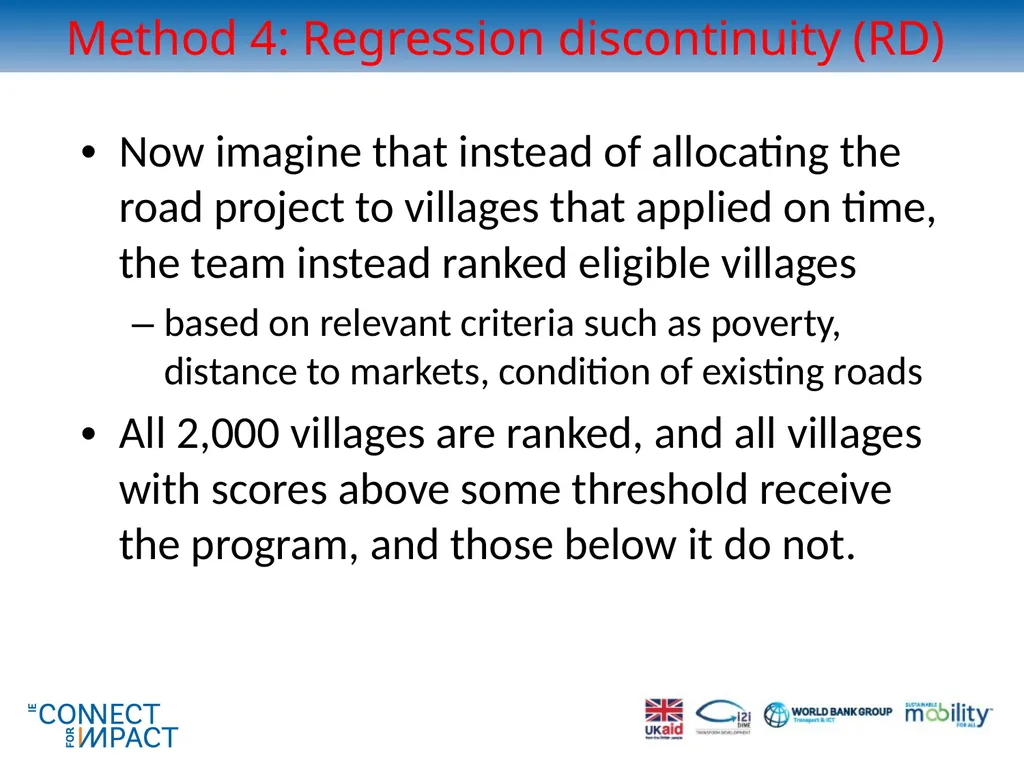 Non-experimental methods for transport impact - slide 38 of 44