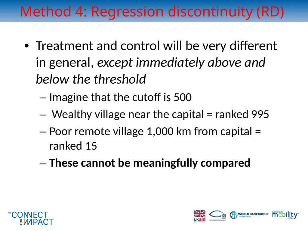 Non-experimental methods for transport impact - slide 39 of 44