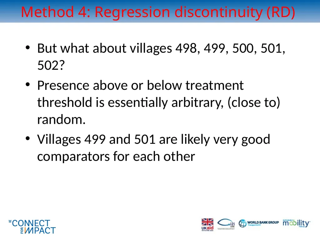 Non-experimental methods for transport impact - slide 40 of 44