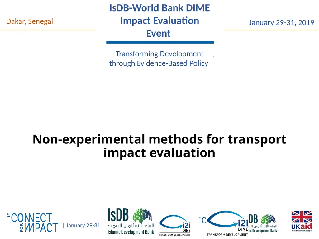 Non-experimental methods for transport impact - slide 1 of 44