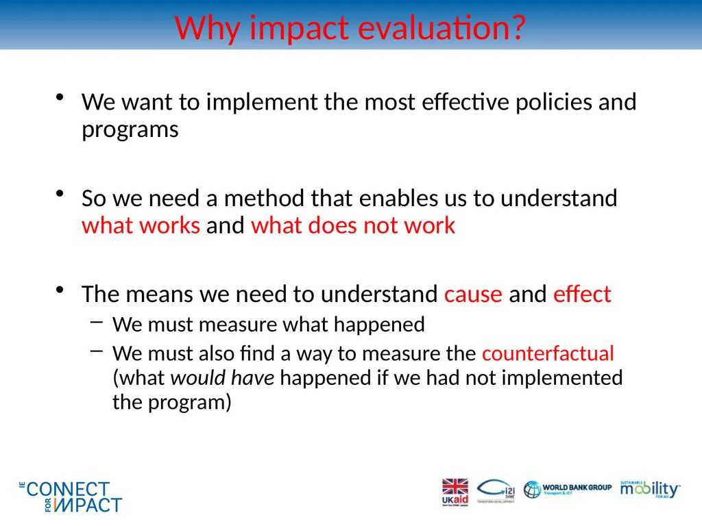 Non-experimental methods for transport impact - slide 4 of 44