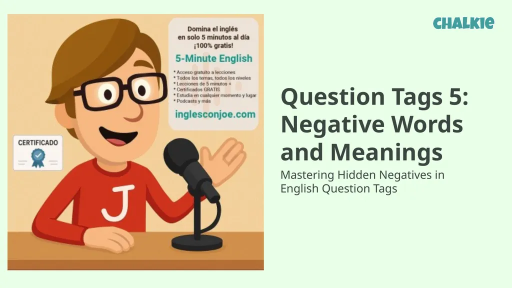 Question Tags 5: Negative Words and Meanings