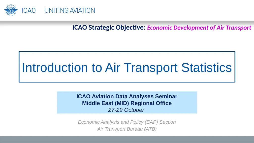 Introduction to Air Transport Statistics ICAO