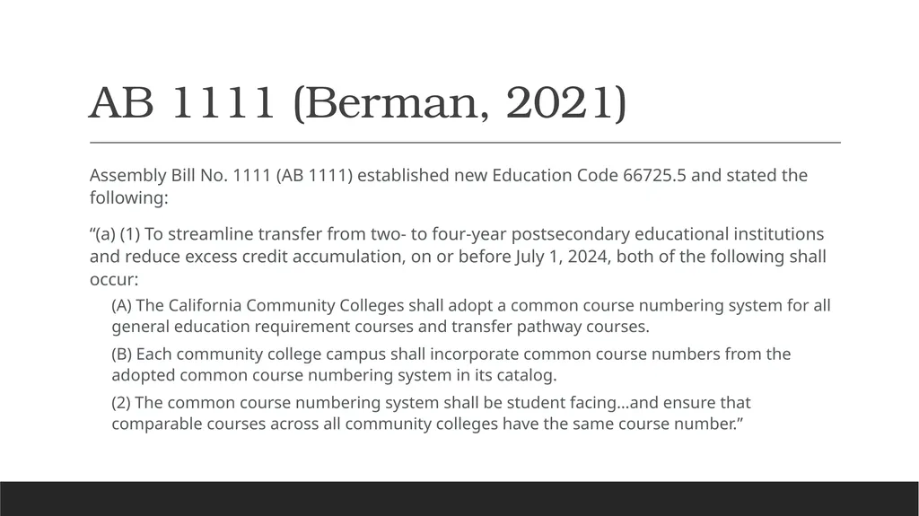 Common Course Numbering Update Michelle - slide 3 of 17