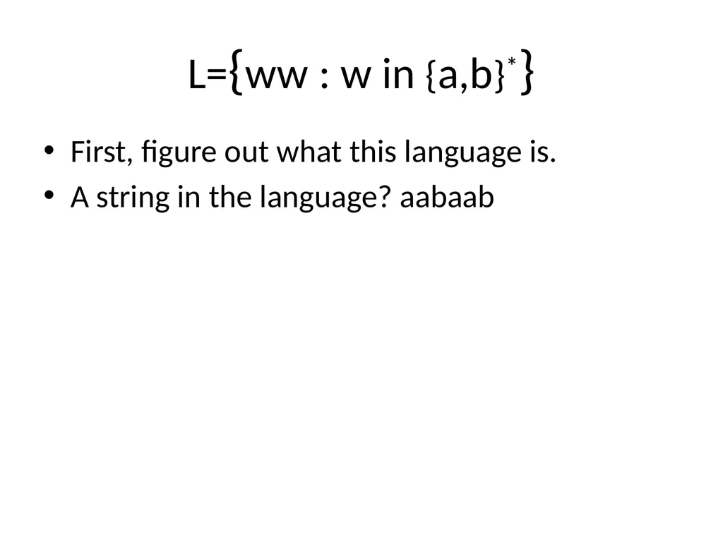 Pumping Lemma Examples L> = {aibj : i > j} - slide 16 of 67