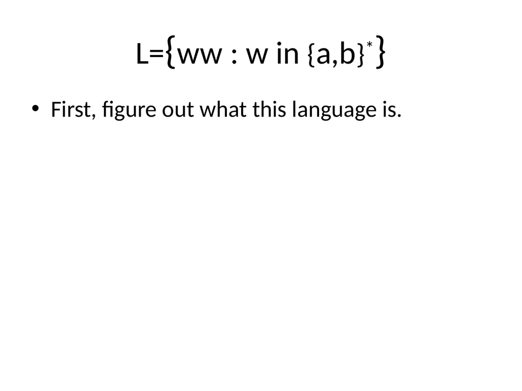 Pumping Lemma Examples L> = {aibj : i > j} - slide 14 of 67