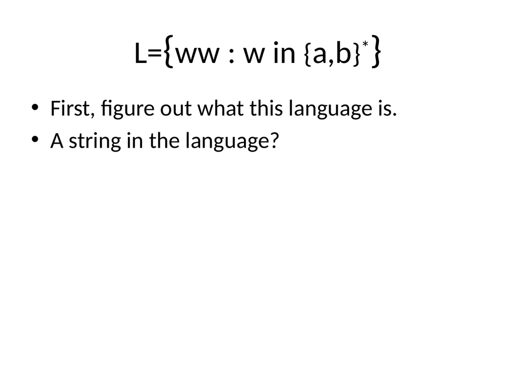 Pumping Lemma Examples L> = {aibj : i > j} - slide 15 of 67