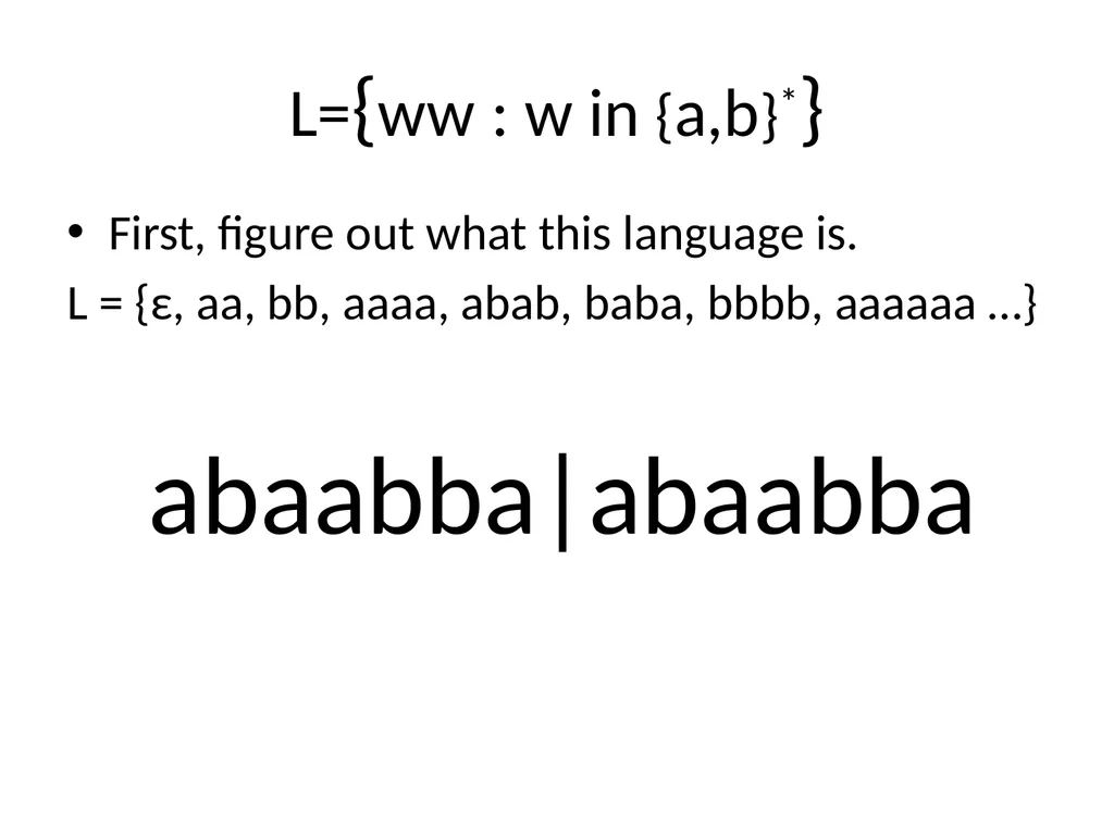 Pumping Lemma Examples L> = {aibj : i > j} - slide 27 of 67