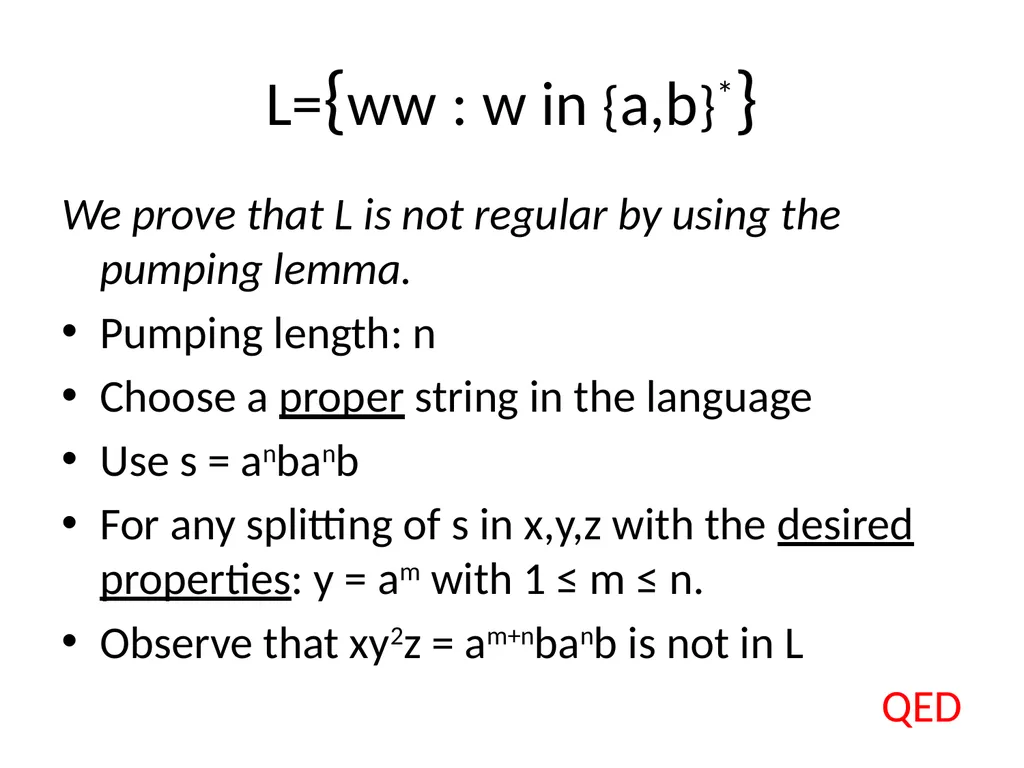 Pumping Lemma Examples L> = {aibj : i > j} - slide 47 of 67