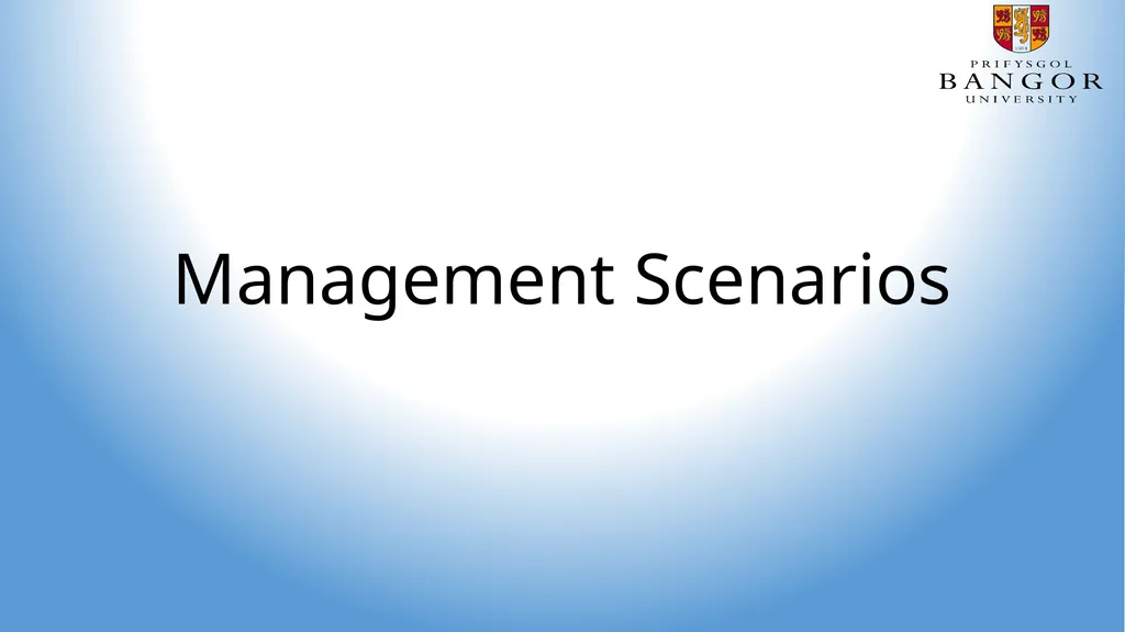 Management Scenarios Task: 1. Design 4 possible