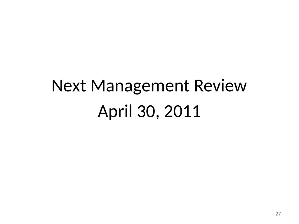 EnMS Management Review January 31, 2011 1 Example - slide 27 of 27