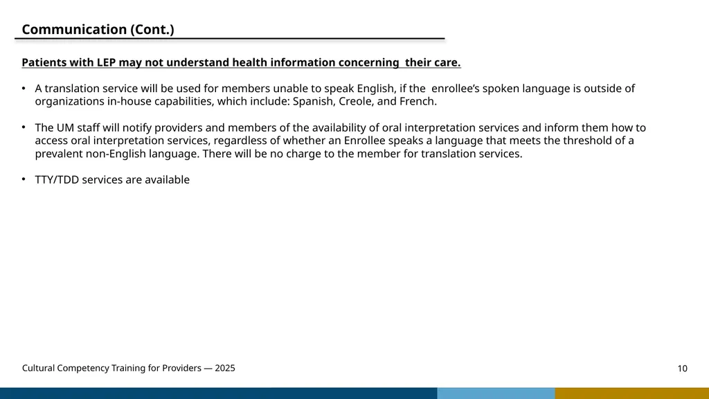 Cultural Competency Training for Providers — 2025 - slide 10 of 31