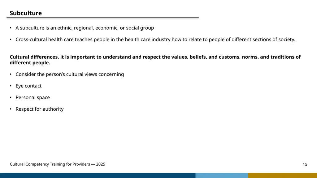 Cultural Competency Training for Providers — 2025 - slide 15 of 31