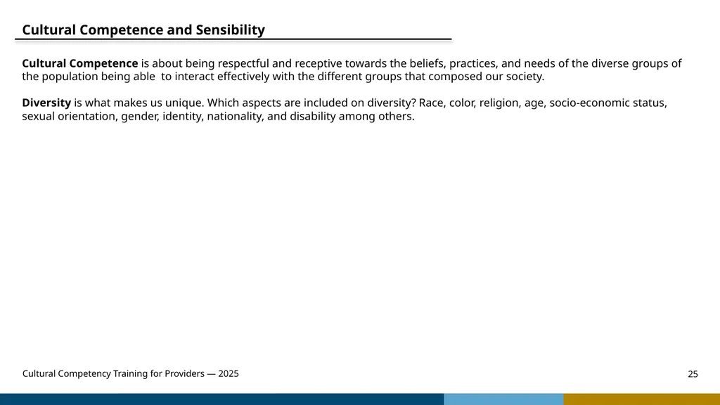 Cultural Competency Training for Providers — 2025 - slide 25 of 31