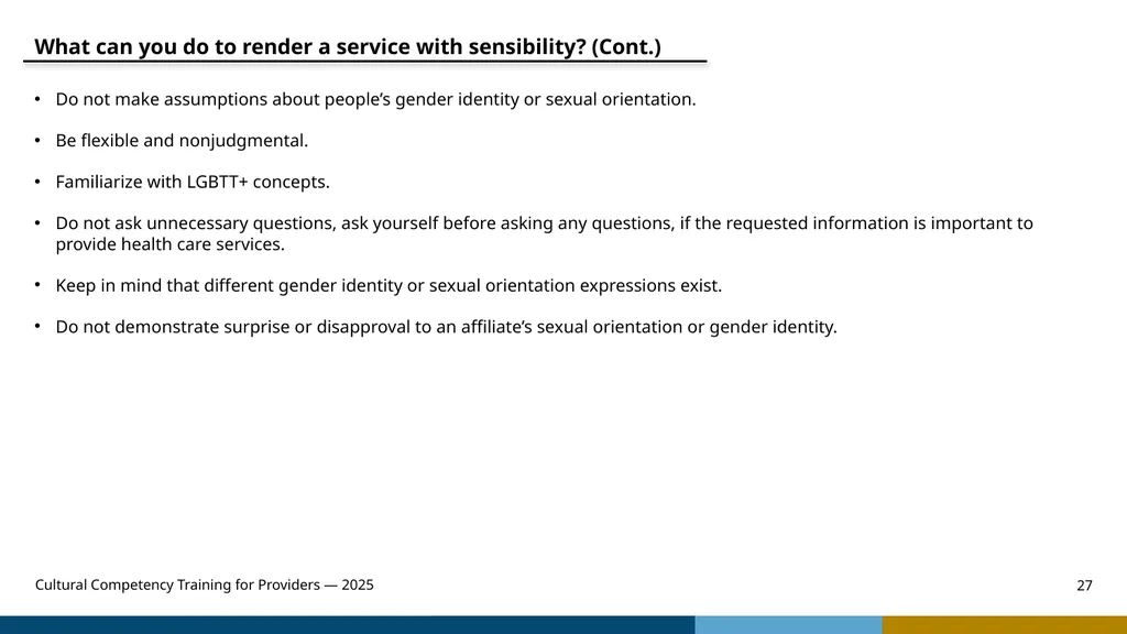 Cultural Competency Training for Providers — 2025 - slide 27 of 31