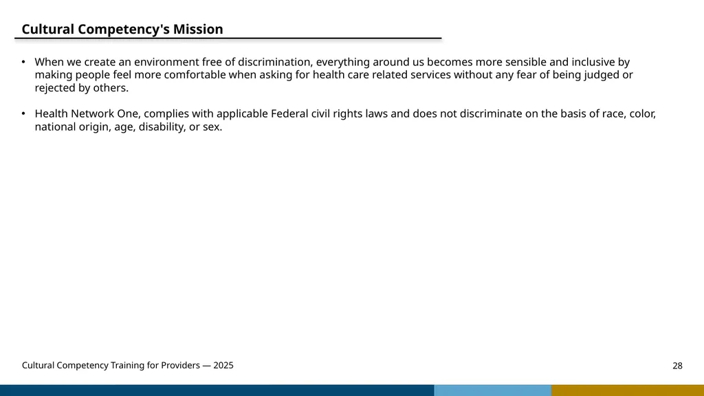 Cultural Competency Training for Providers — 2025 - slide 28 of 31