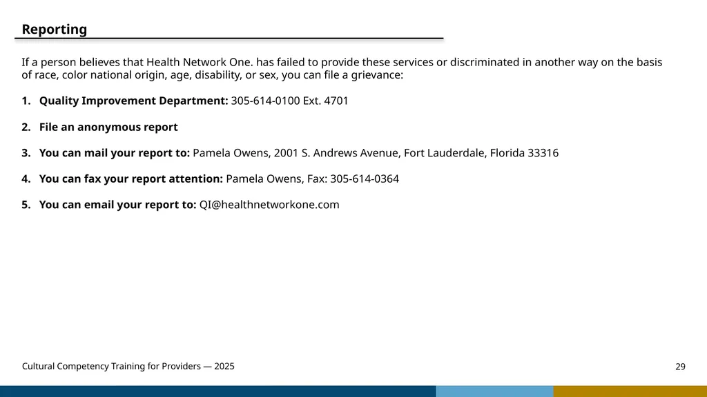 Cultural Competency Training for Providers — 2025 - slide 29 of 31
