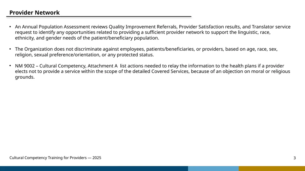 Cultural Competency Training for Providers — 2025 - slide 3 of 31