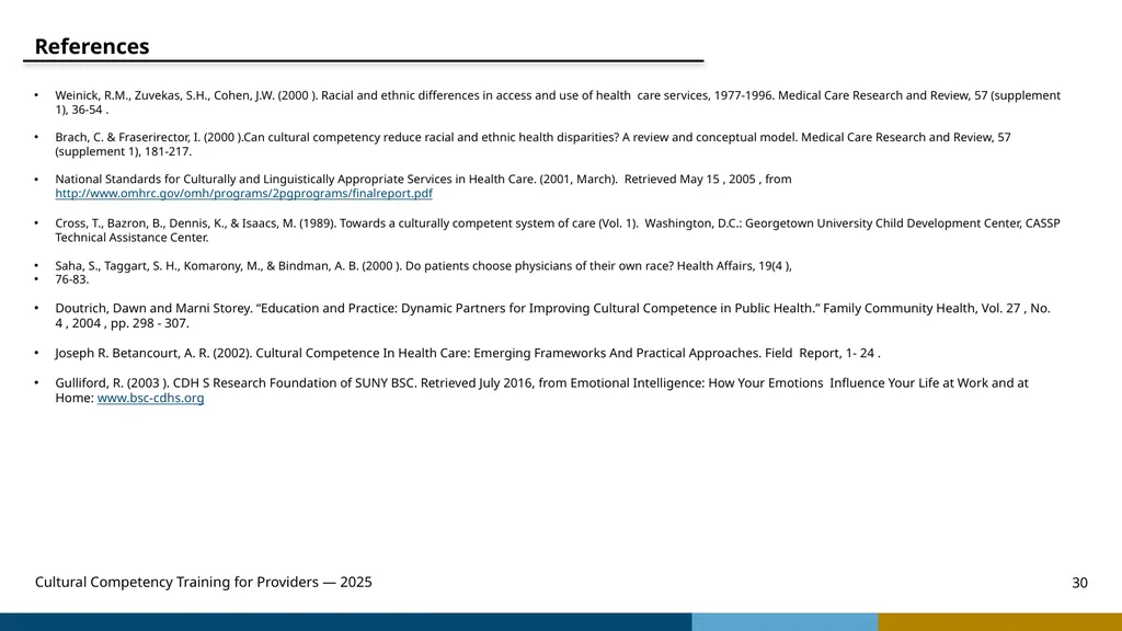 Cultural Competency Training for Providers — 2025 - slide 30 of 31