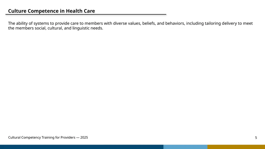 Cultural Competency Training for Providers — 2025 - slide 5 of 31