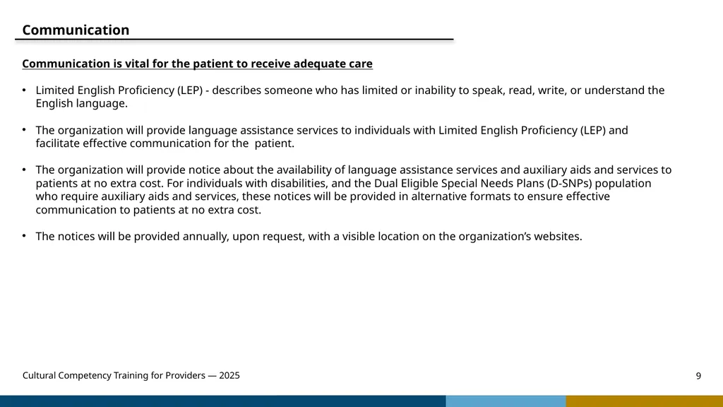 Cultural Competency Training for Providers — 2025 - slide 9 of 31