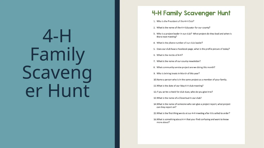 Engaging 4-H Parents Welcome! While we wait to get - slide 16 of 33
