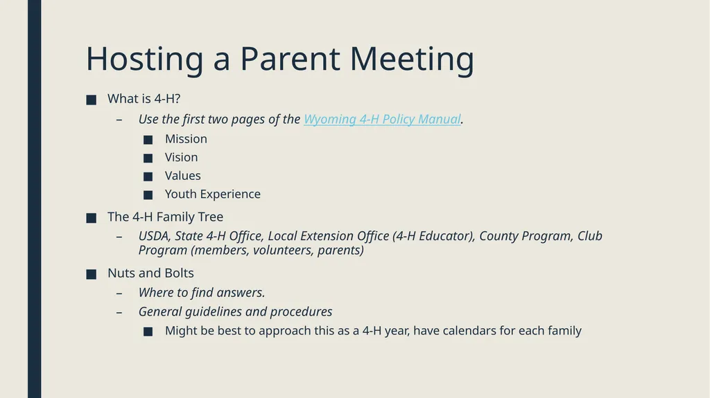 Engaging 4-H Parents Welcome! While we wait to get - slide 13 of 33
