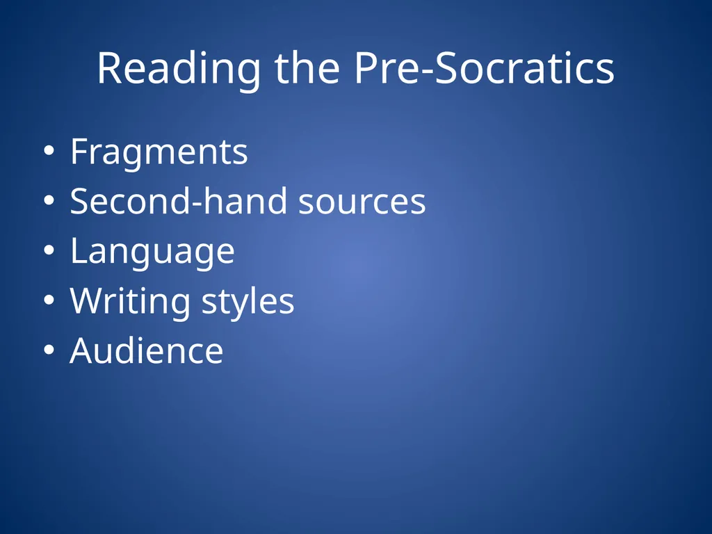 Introduction to Ancient Philosophy Introduction to - slide 4 of 16