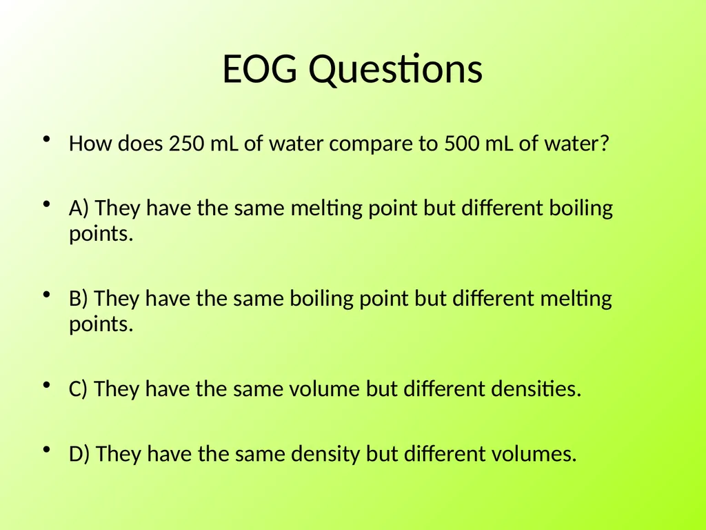 Physical Properties of Pure Substances Intensive - slide 27 of 28