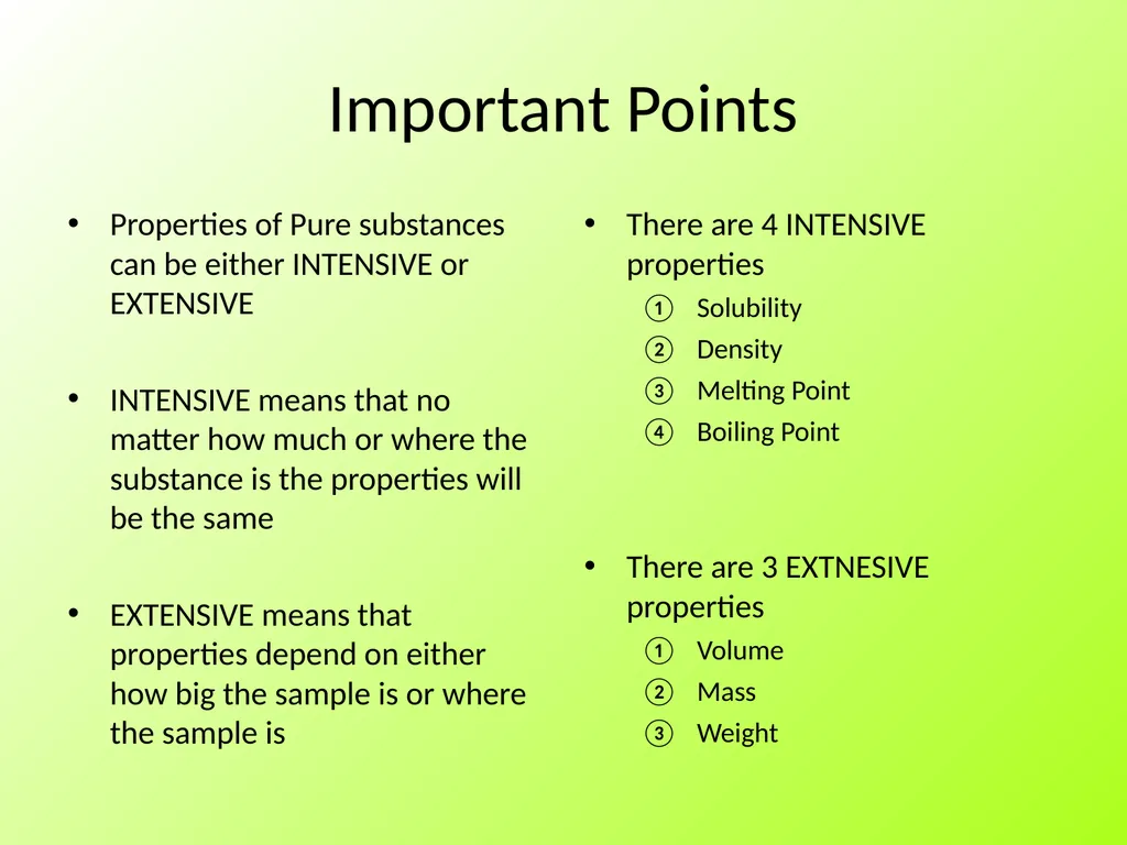 Physical Properties of Pure Substances Intensive - slide 28 of 28