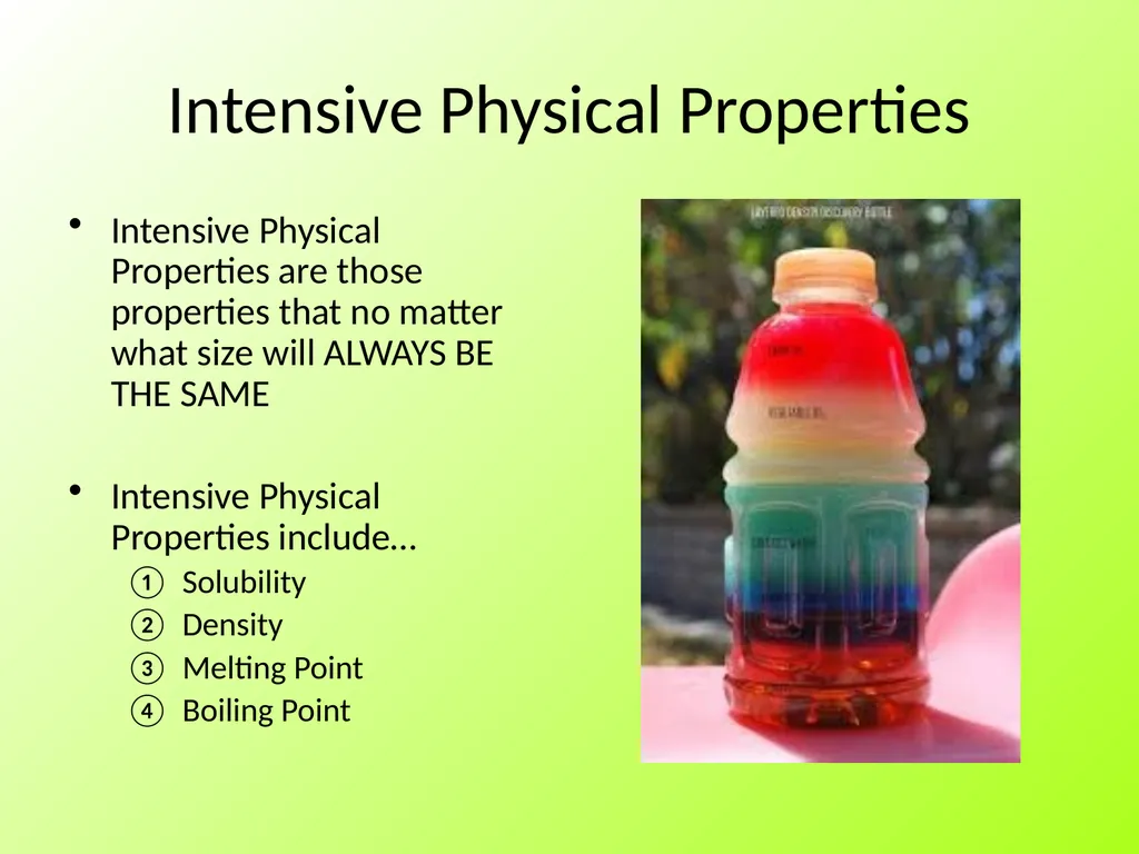 Physical Properties of Pure Substances Intensive - slide 8 of 28