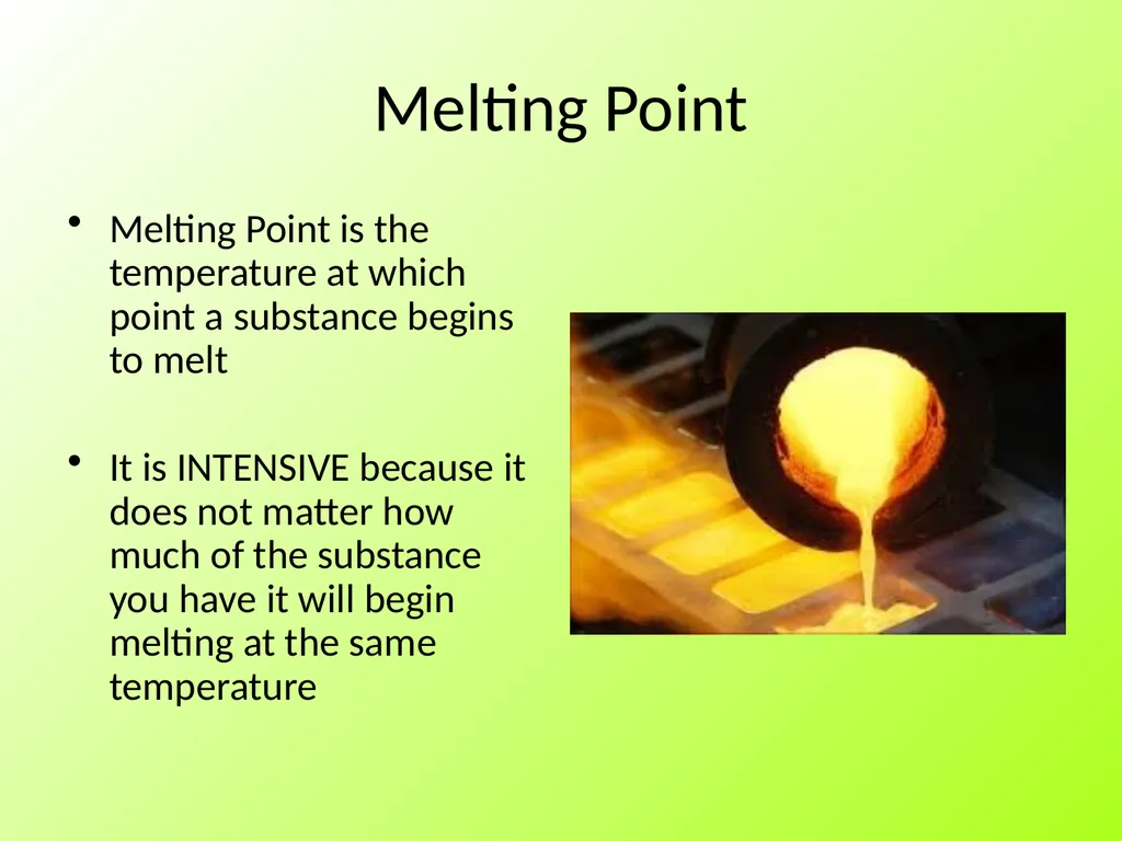 Physical Properties of Pure Substances Intensive - slide 15 of 28