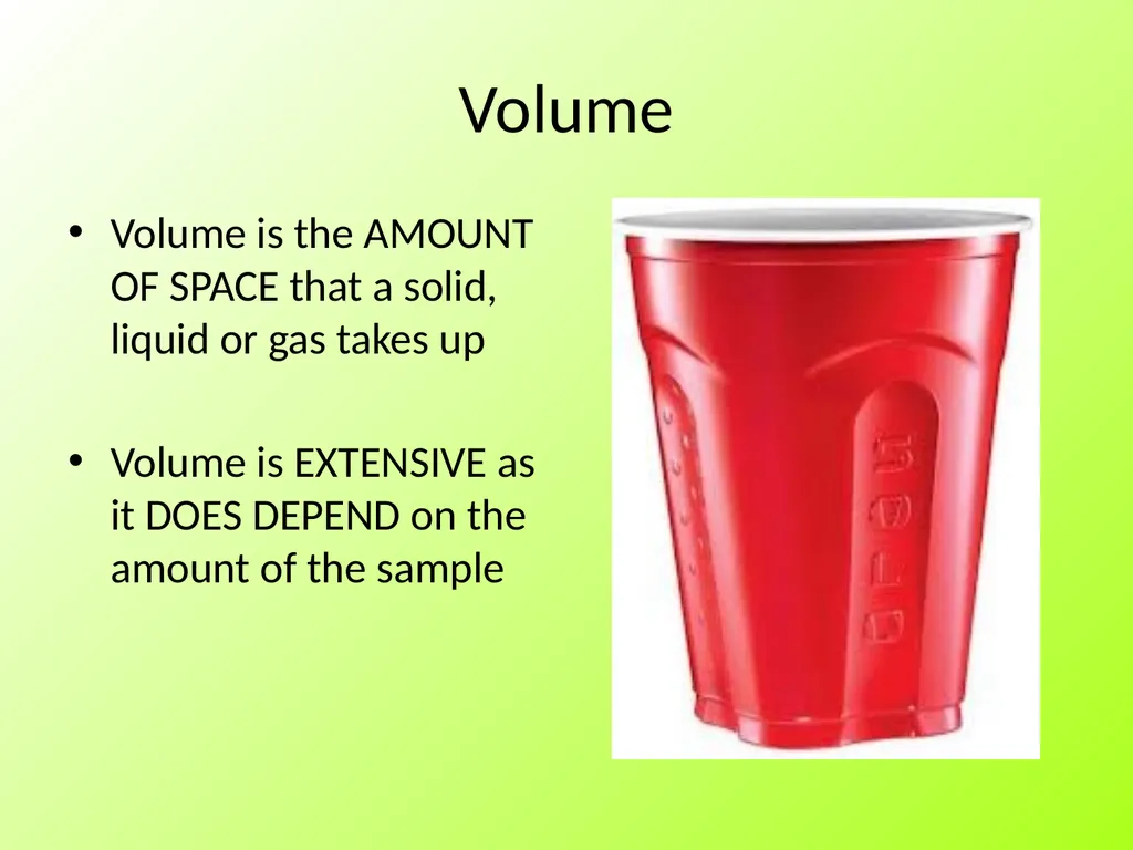 Physical Properties of Pure Substances Intensive - slide 20 of 28