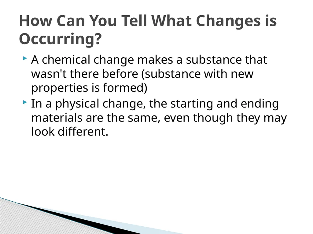 Chemical and Physical Changes A physical property - slide 8 of 12