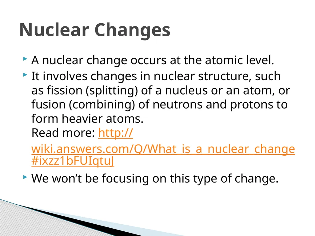 Chemical and Physical Changes A physical property - slide 7 of 12