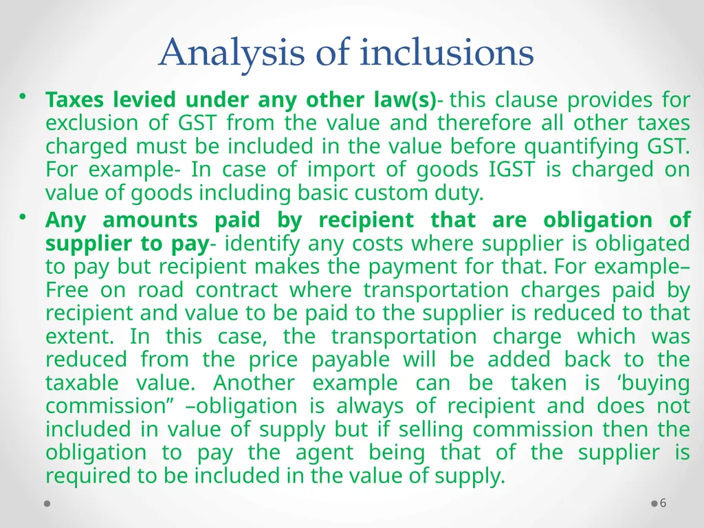 Value of Supply in GST Presented by PAMS - slide 6 of 35