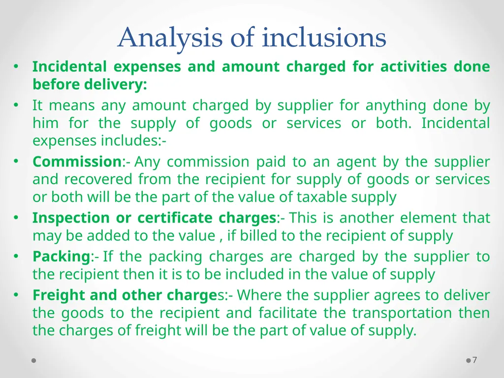 Value of Supply in GST Presented by PAMS - slide 7 of 35