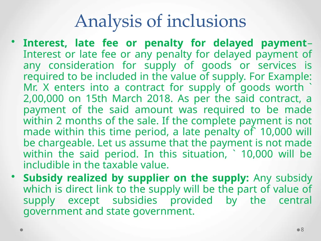 Value of Supply in GST Presented by PAMS - slide 8 of 35