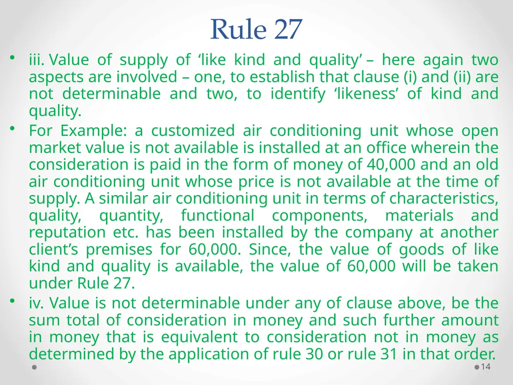 Value of Supply in GST Presented by PAMS - slide 14 of 35