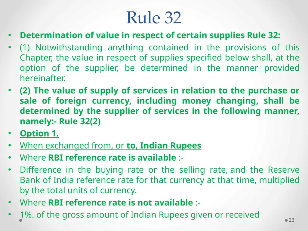 Value of Supply in GST Presented by PAMS - slide 23 of 35