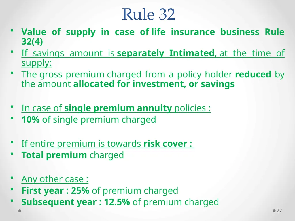 Value of Supply in GST Presented by PAMS - slide 27 of 35