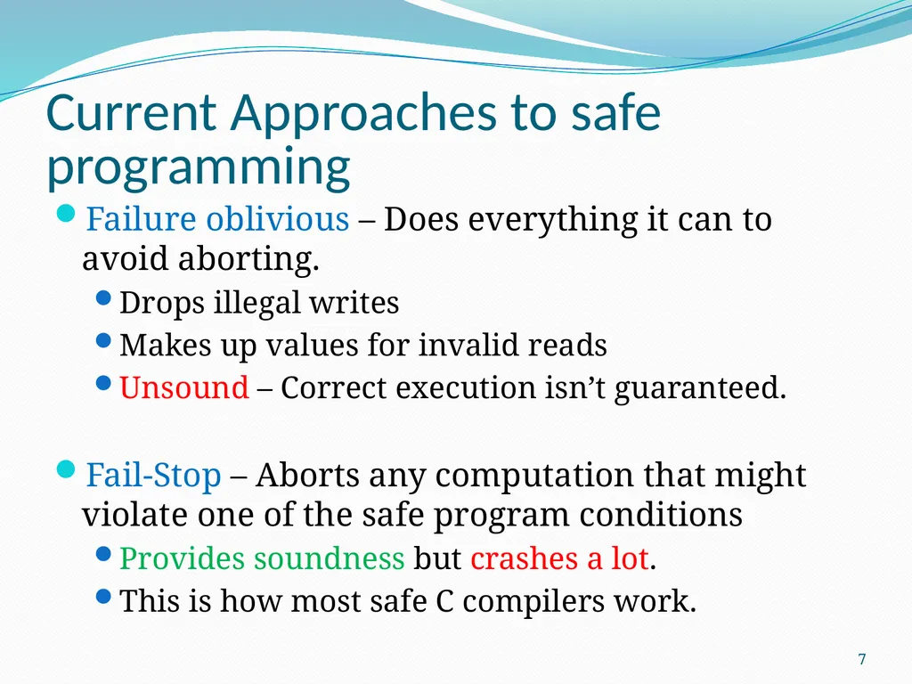 DieHard: Probabilistic Memory Safety for Unsafe - slide 7 of 45