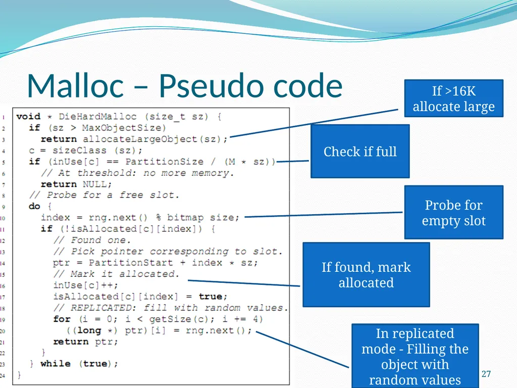 DieHard: Probabilistic Memory Safety for Unsafe - slide 27 of 45