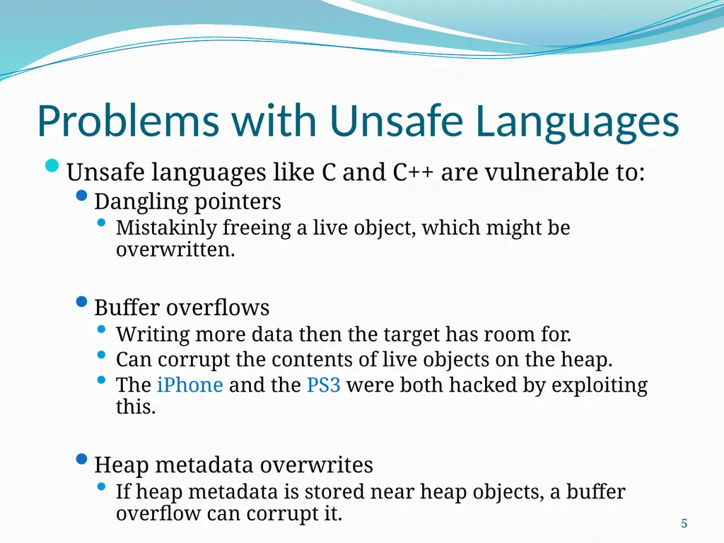 DieHard: Probabilistic Memory Safety for Unsafe - slide 5 of 45